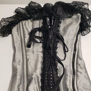 Burlesk Corset 100% silk with Lace Trim